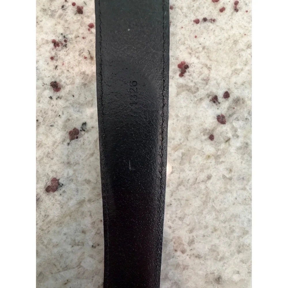 Ralph‎ Lauren Black/Brown Leather Belt Gold Buckle Size L 132 cm